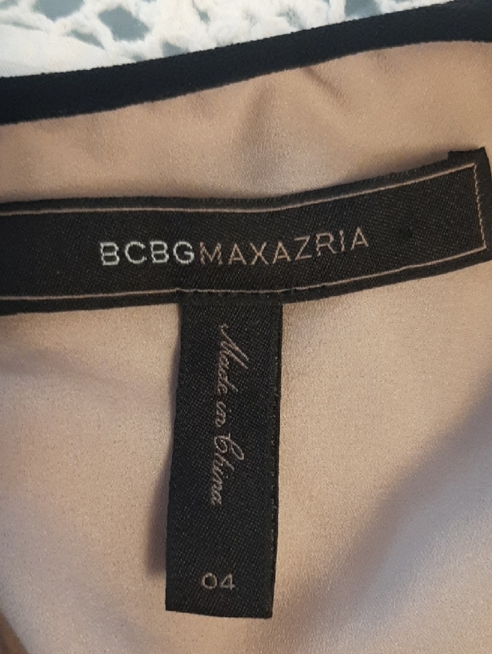 BCBGMaxAzria🖤FITTED Beige and Black Contrast Midi Sheath Dress Sz 4 - Picture 5 of 8